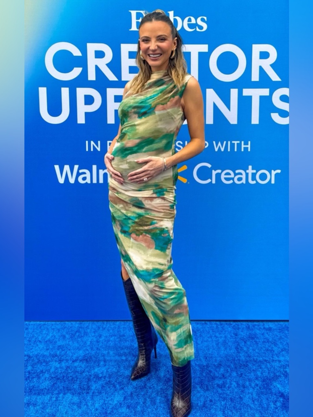 Socialite Green & Teal Camouflage Maxi Dress